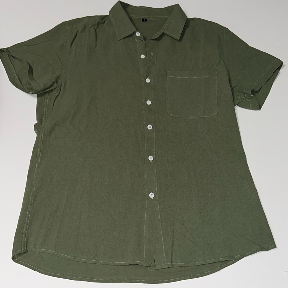 NEW SHEIN MENS BUTTON UP SHORT SLEEVE
